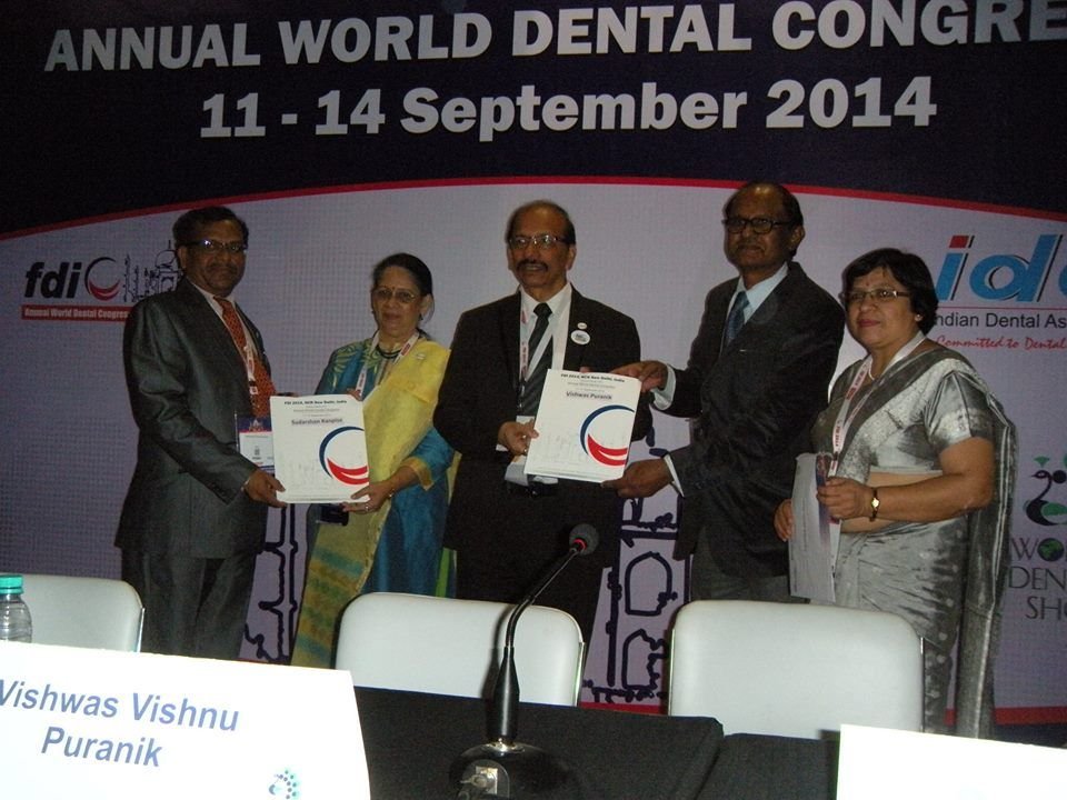 On stage at the FDI Annual World Dental Congress, New Delhi, September 2014