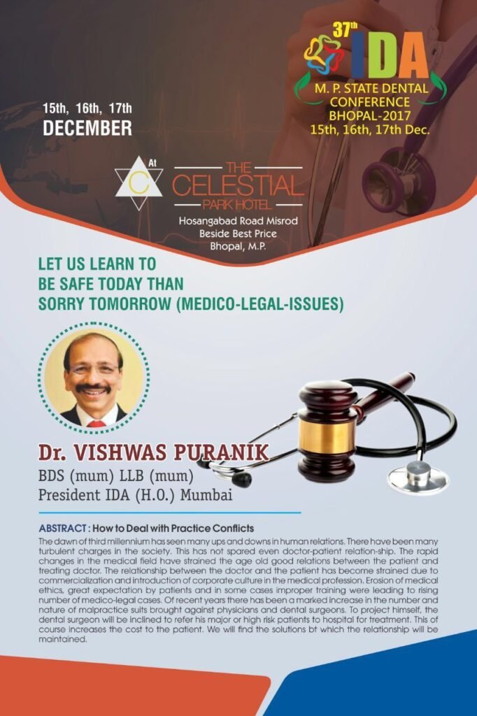 Lecture poster: medico-legal issues in dentistry