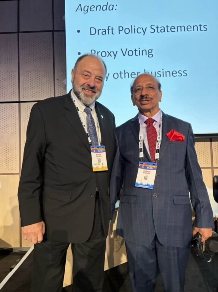 Dr. Vishwas Puranik with Dr. Nikolai Sharkov at the FDI World Dental Congress, Prague, September 2026